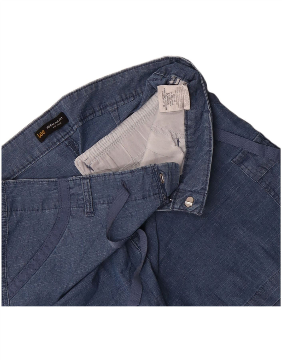 LEE Ženske Cargo kratke hlače srednjeg kroja standardnog kroja US 14 XL W36 plavi pamuk