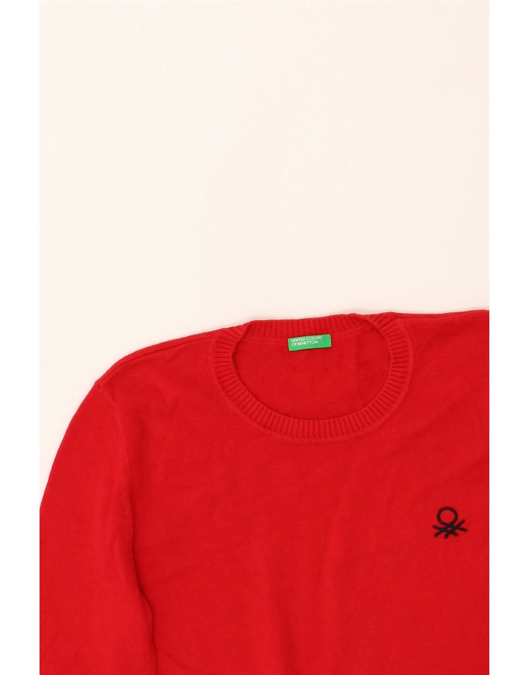BENETTON Womens Crew Neck Jumper Sweater UK 8 Small Red Vintage Benetton and Second-Hand Benetton from Messina Hembry 