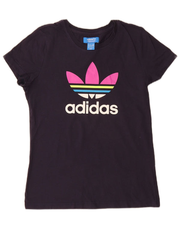 Adidas ženska majica kratkih rukava s grafičkim motivima UK 14 srednje tamnoplavi pamuk