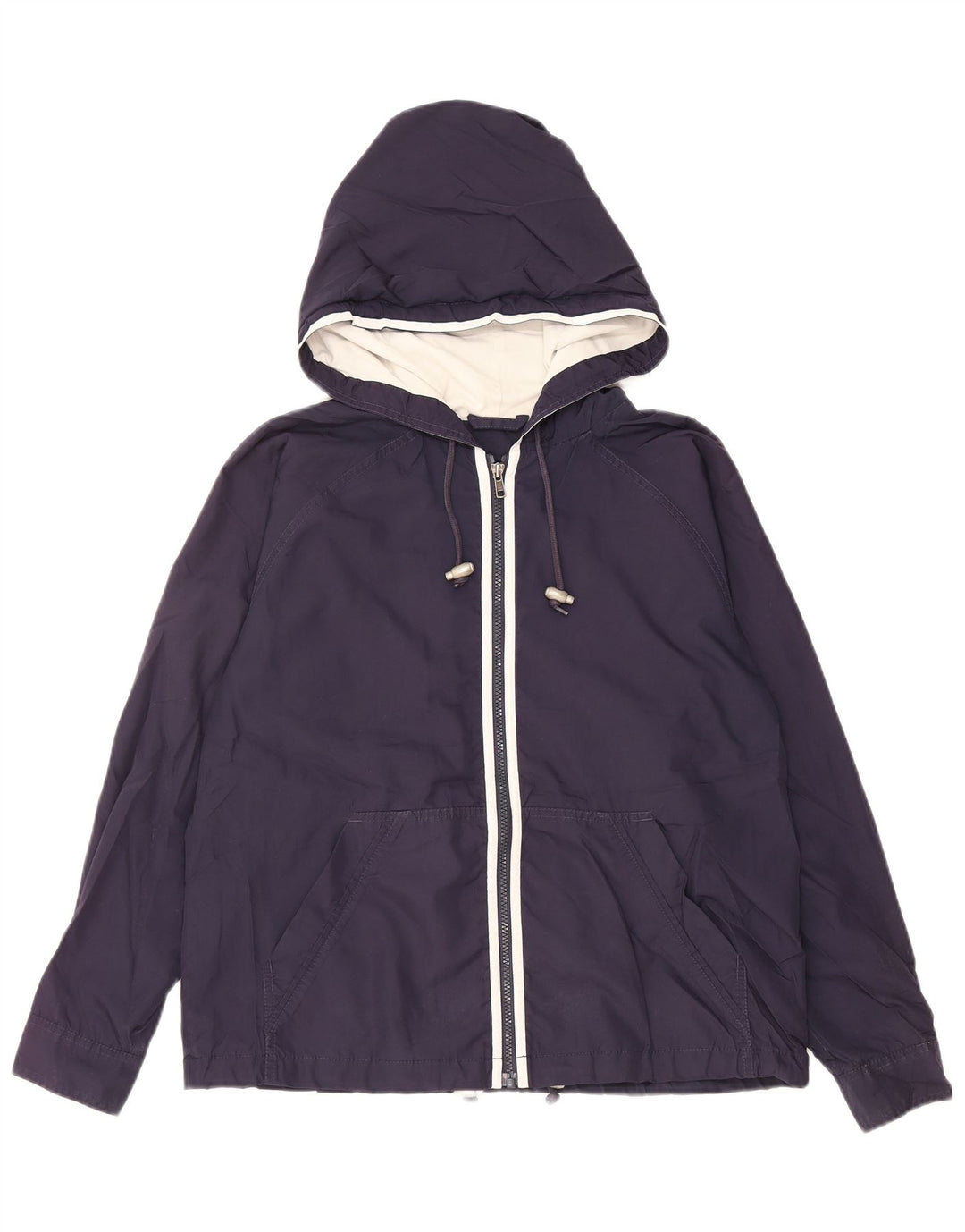 EDDIE BAUER Ženska kišna jakna s kapuljačom UK 14 srednje tamnoplavi poliester