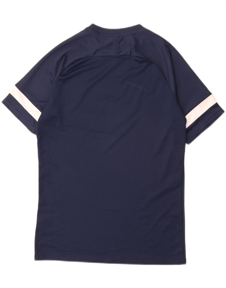 Nike Dri Fit T-Shirt Top Medium Navy Blue Colourblock