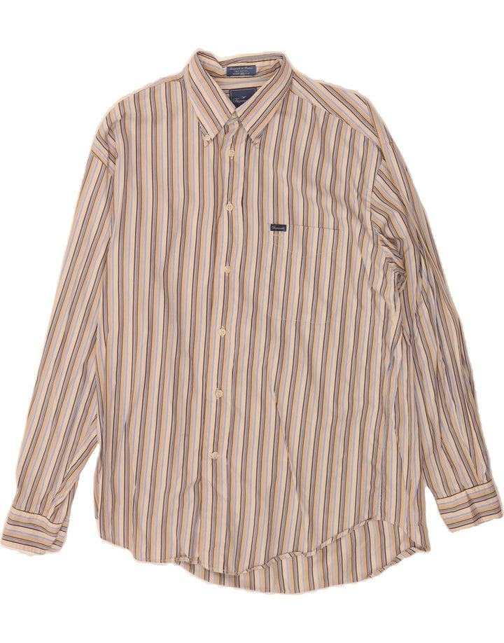 FACONNABLE Mens Shirt Large Beige Striped Vintage Faconnable and Second-Hand Faconnable from Messina Hembry 