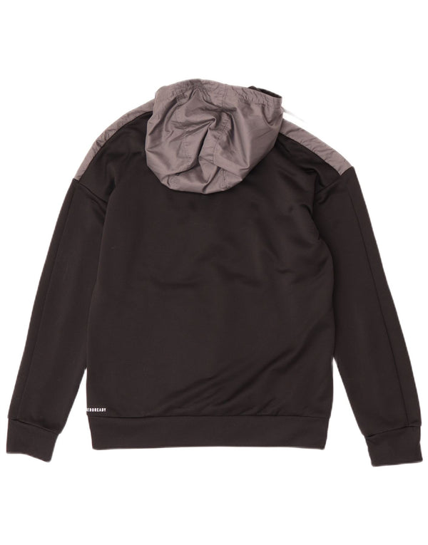 Adidas Boys Aeroready majica s kapuljačom i izrezom 13-14 godina, crna boja