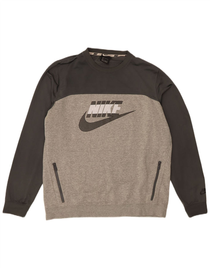 Nike muška majica s grafičkim motivima, veliki sivi pamuk u blokovima boja