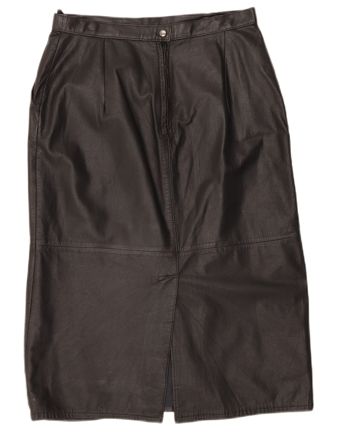 Vintage ženska kožna suknja visokog struka UK 16 Large W30 crna