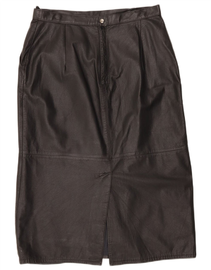 Vintage ženska kožna suknja visokog struka UK 16 Large W30 crna