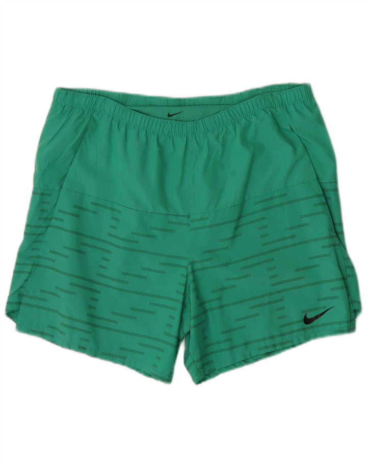 Nike muške Dri Fit sportske kratke hlače male zelene pruge od poliestera