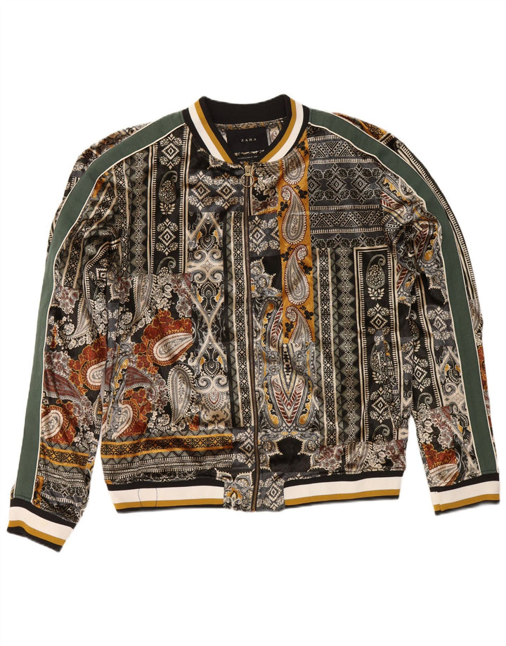 Zara ženska bomber jakna UK 18 XL višebojni paisley poliester