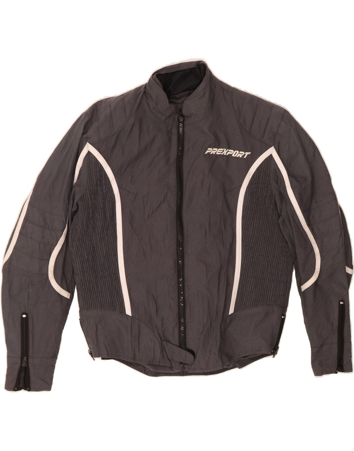 PREXPORT Womens Biker Jacket UK 16 Large Grey Vintage Prexport and Second-Hand Prexport from Messina Hembry 