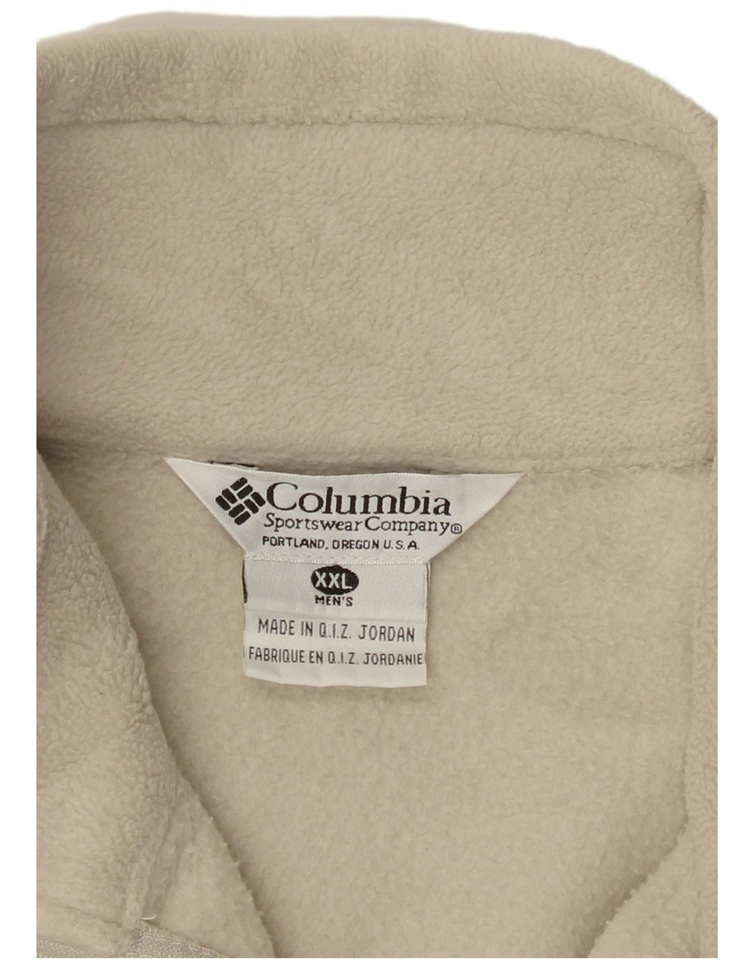 COLUMBIA Mens Fleece Jacket UK 44 2XL Beige Polyester