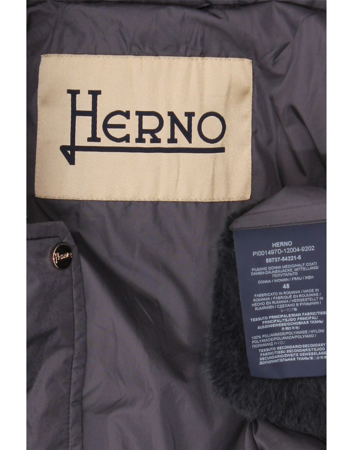 Herno ženski preveliki podstavljeni kaput s kapuljačom IT 48 XL sivi poliamid