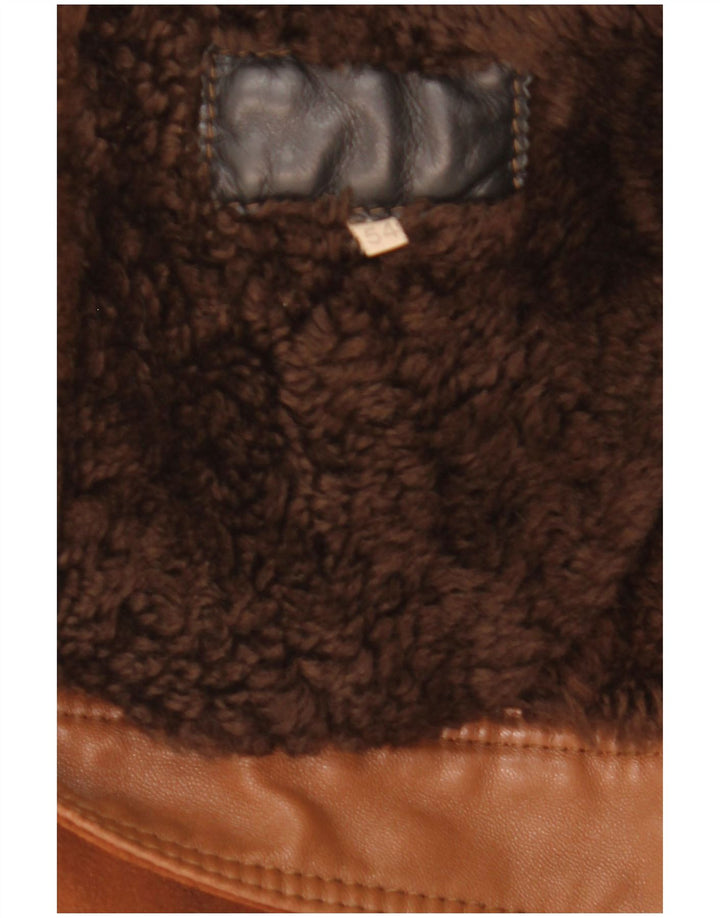 Vintage muška jakna s ovčicama IT 54 2XL smeđa