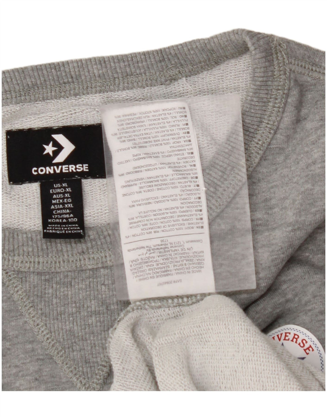 CONVERSE Ženska majica s kratkim rukavima, UK 18 XL, sivi pamuk
