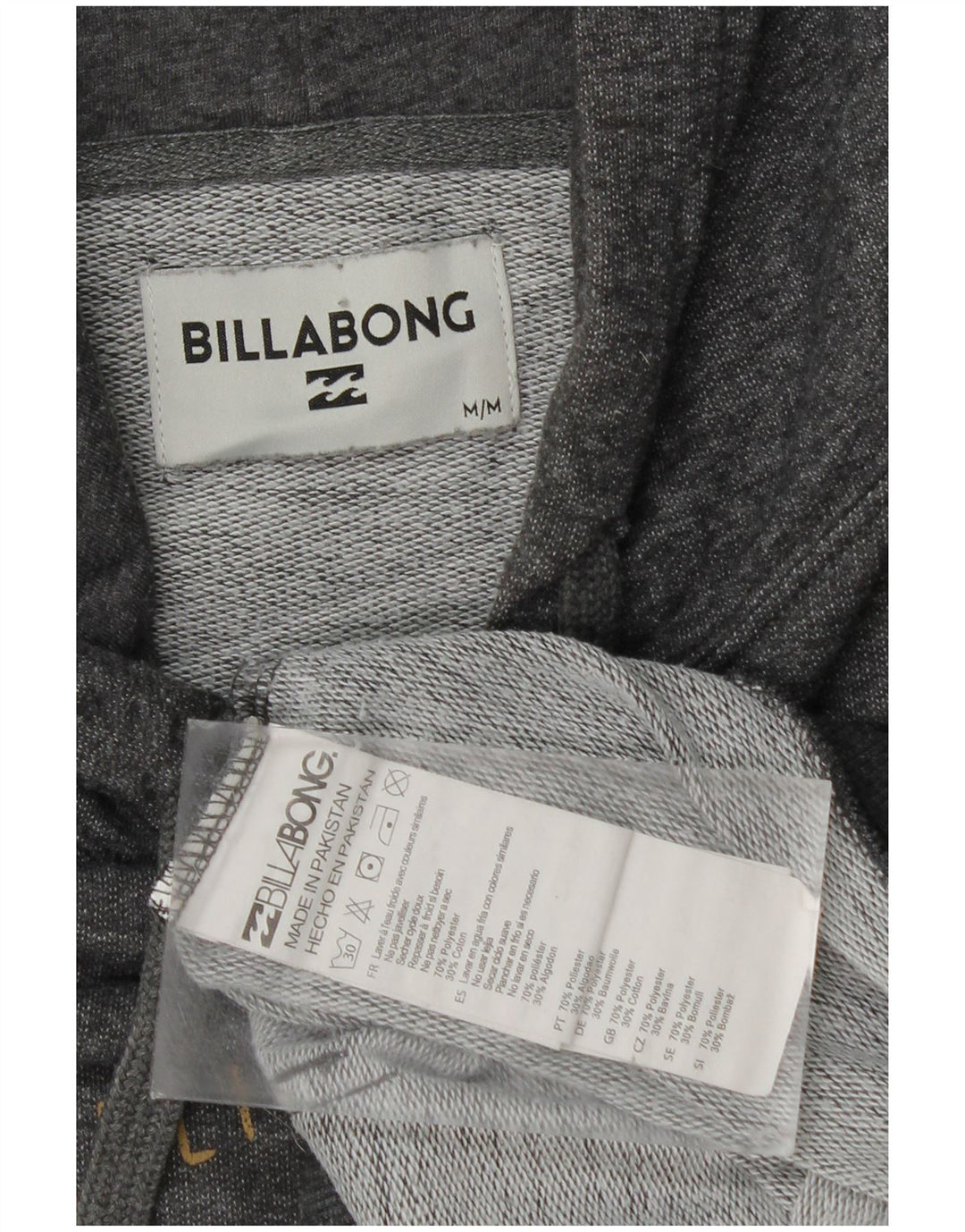 Billabong muška majica s kapuljačom s kapuljačom srednje sive boje s flekama od poliestera