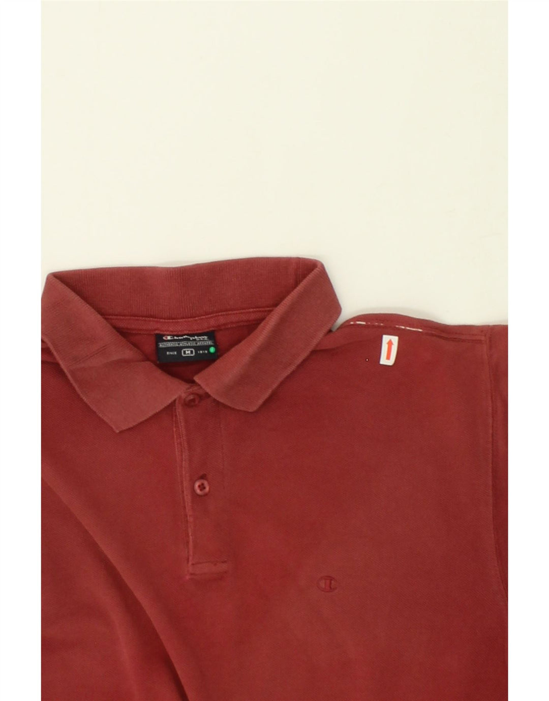 CHAMPION Mens Polo Shirt Medium Red Cotton Vintage Champion and Second-Hand Champion from Messina Hembry 
