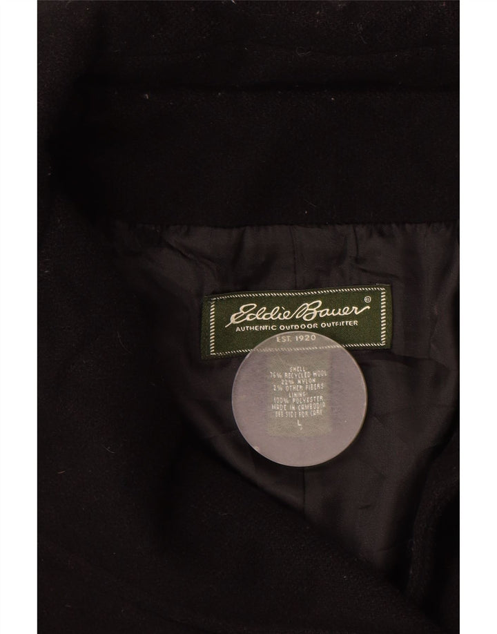 Eddie Bauer ženski kaput od graška UK 16 Veliki crni vuneni
