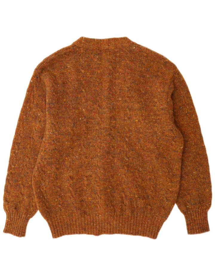 Benetton muški kardigan pulover IT 50 srednje smeđe nove vune s pjegama