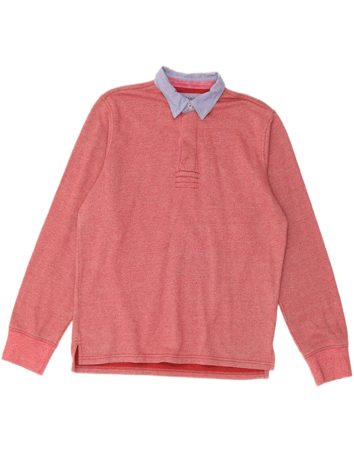 DOCKERS Muška ragbi polo majica dugih rukava Srednje crveni pamuk