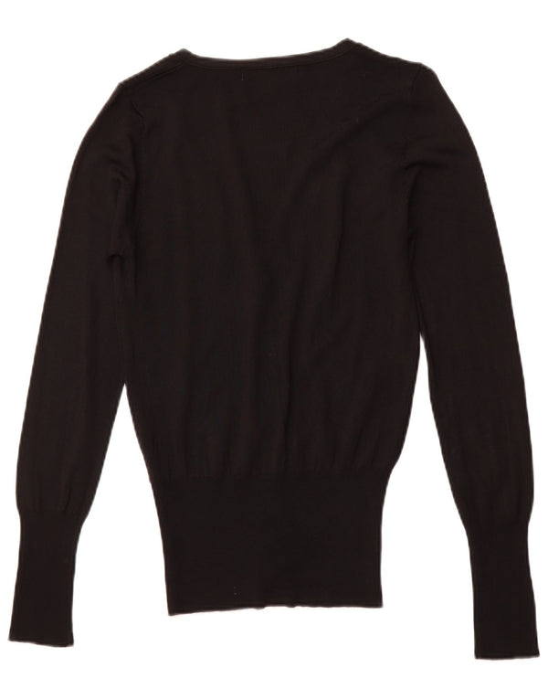 ZARA ženski kardigan pulover UK 10 Mala crna viskoza