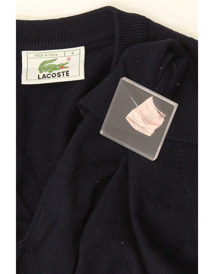 Lacoste veliki muški džemper s V-izrezom, veličina 5, veliki tamnoplavi vuneni