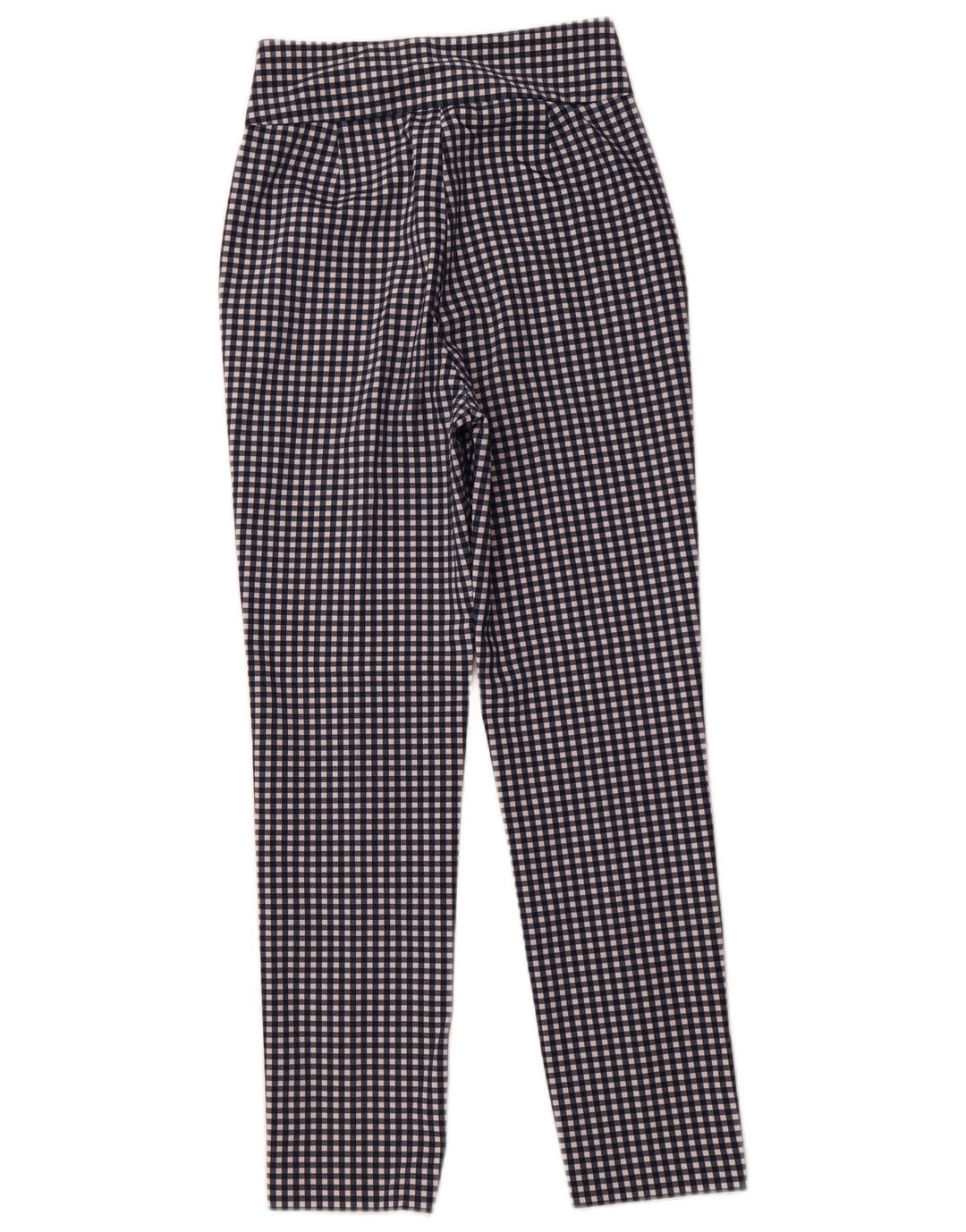 ZARA ženske sužene chino hlače EU 34 2XS W24 L28 tamnoplave gingham