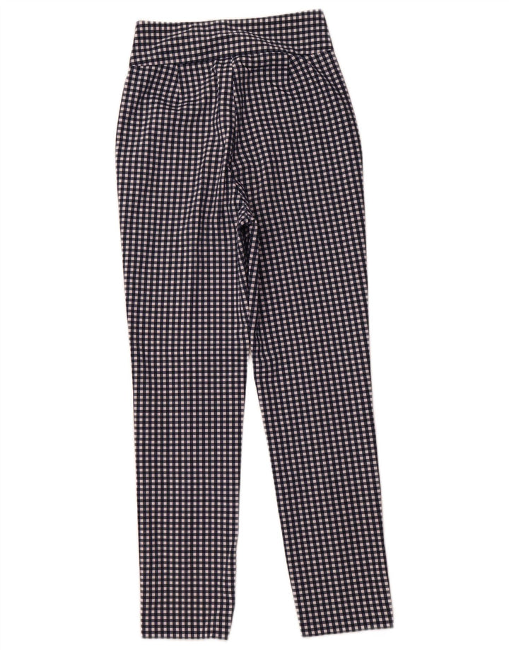 ZARA ženske sužene chino hlače EU 34 2XS W24 L28 tamnoplave gingham