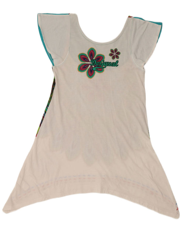 DESIGUAL Ženska grafička asimetrična majica tunike UK 18 XL Raznobojna cvjetna