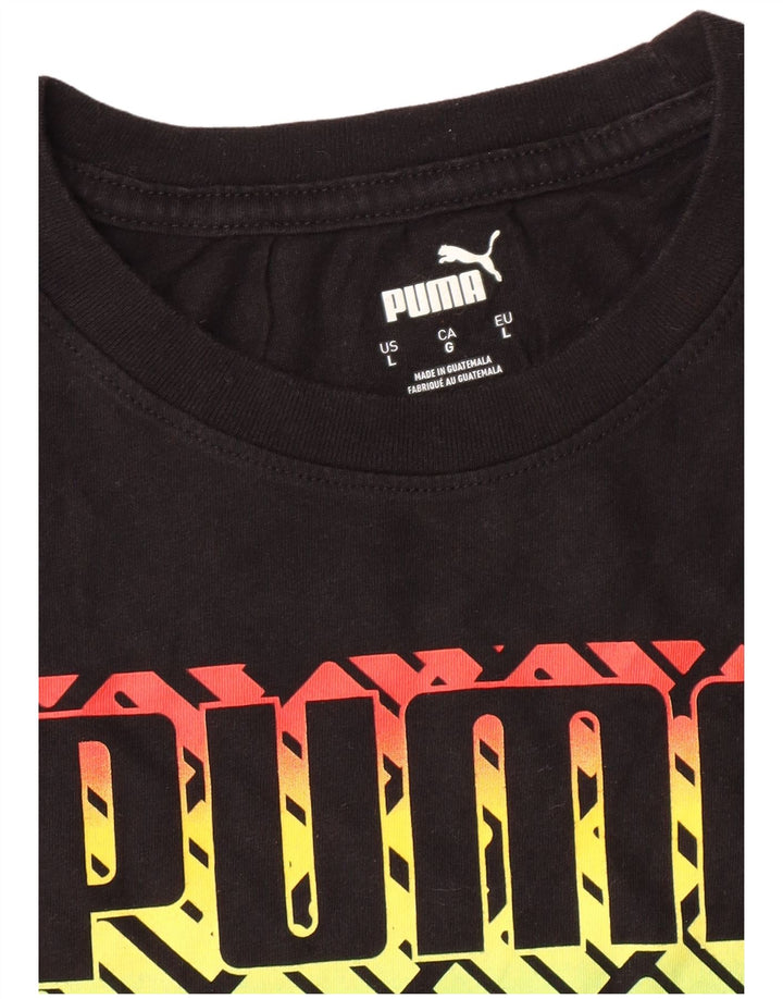 PUMA Muška velika crna majica s grafičkim motivima