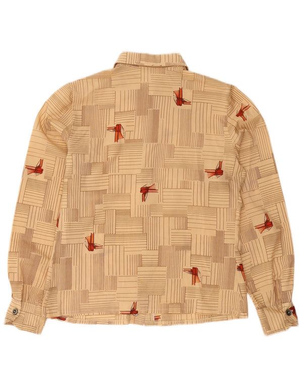 Vintage ženska košulja UK 12 srednje bež geometrijske boje