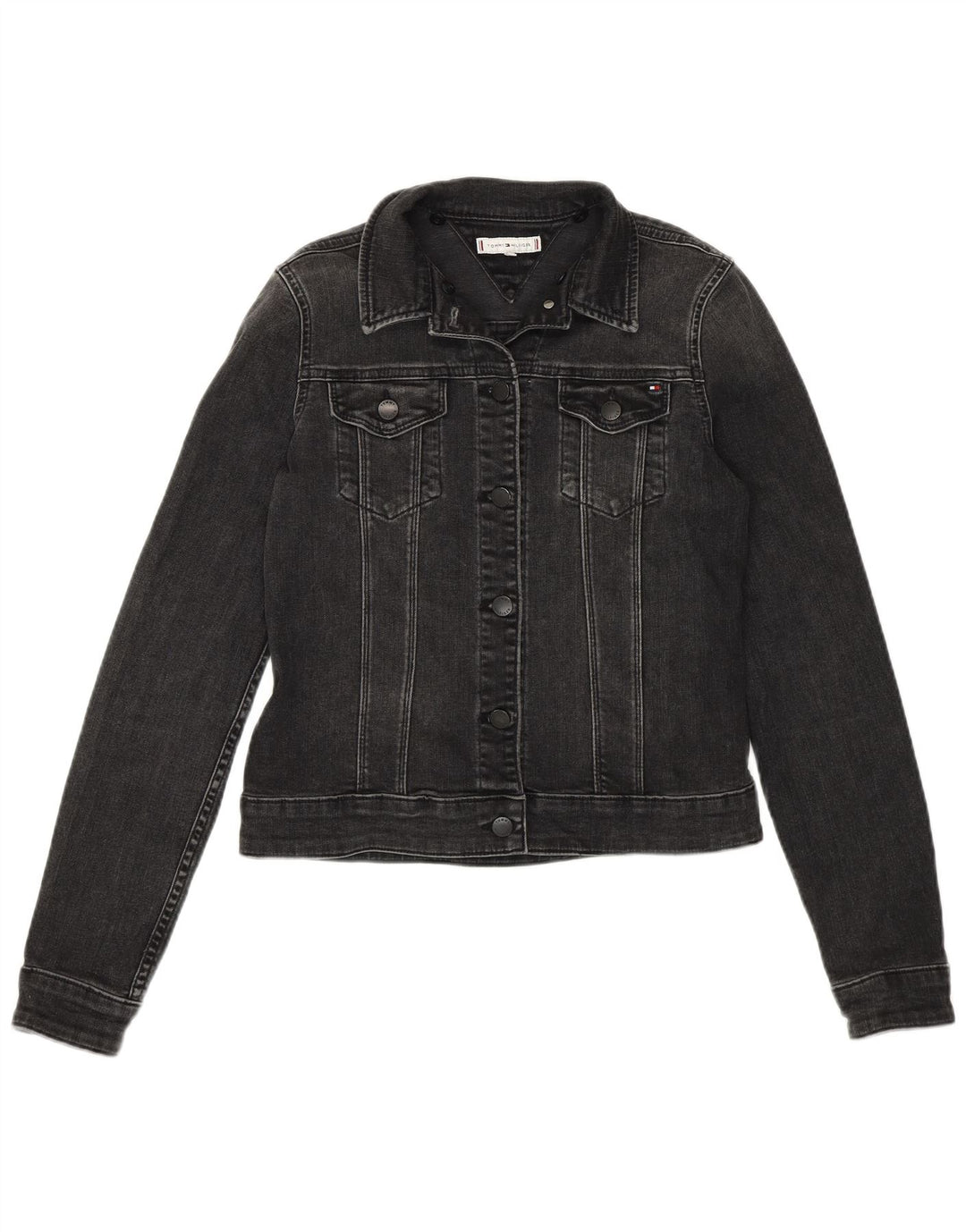 Tommy Hilfiger ženska jakna od kratkog trapera US 6 Srednje sivi pamuk