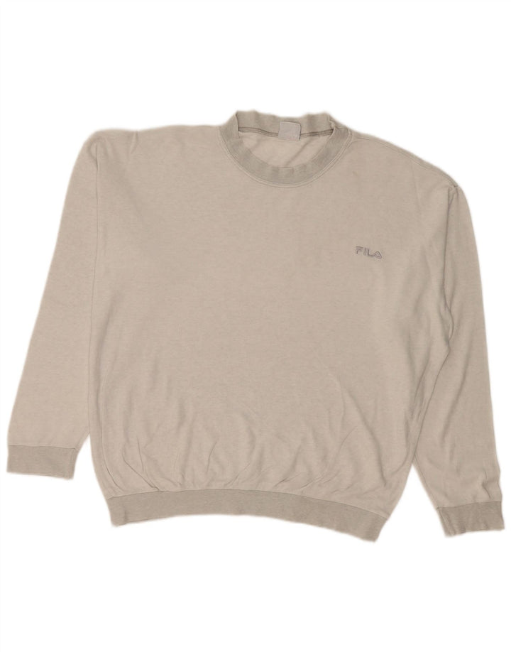 FILA muška majica širokog kroja s dugim rukavima srednje sive boje