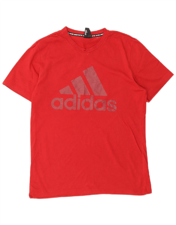 ADIDAS Muška majica kratkih rukava srednje veličine, crveni pamuk