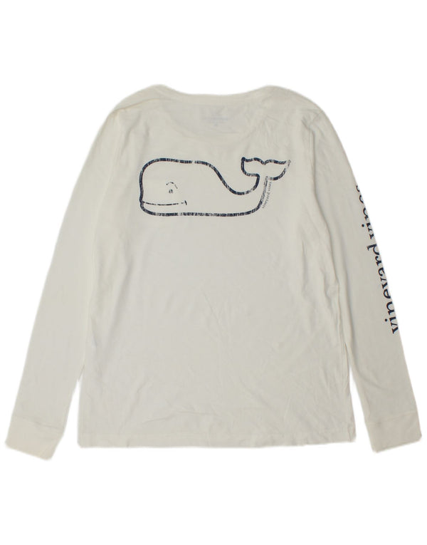 VINEYARD VINES Muška majica s grafičkim motivima dugih rukava srednje bijelog pamuka