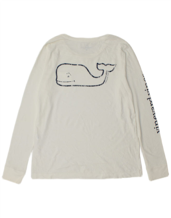 VINEYARD VINES Muška majica s grafičkim motivima dugih rukava srednje bijelog pamuka