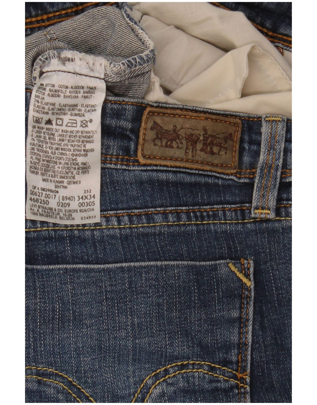 Levi's ženske 627 ravne traperice W34 L30 plavi pamuk