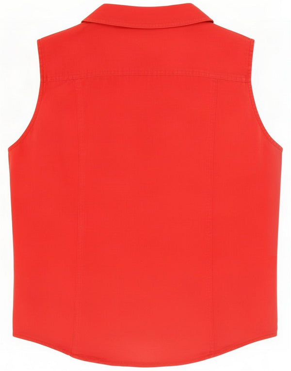 Invicta ženska košulja bez rukava UK 16 Large Red Linen