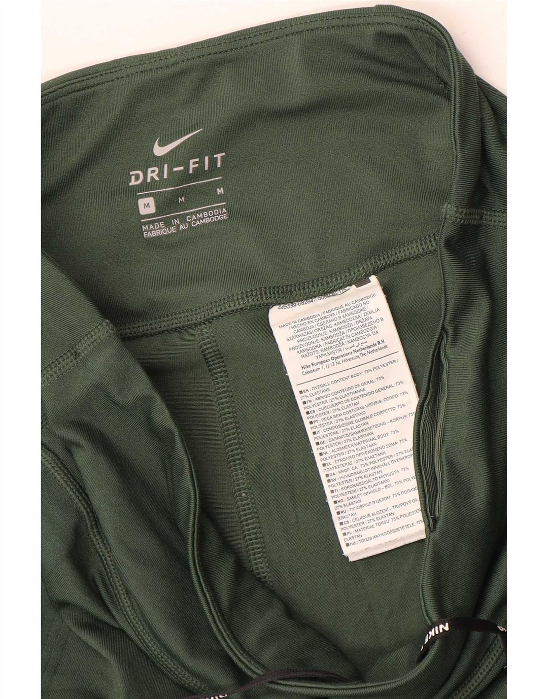 Nike Ženske Dri Fit Leggings UK 14 Medium Green Poliester