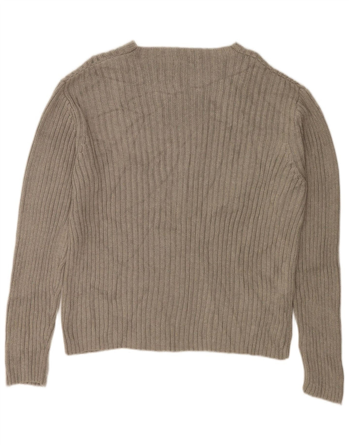 DKNY ženski džemper s veznim izrezom UK 16 Veliki sivi pamuk