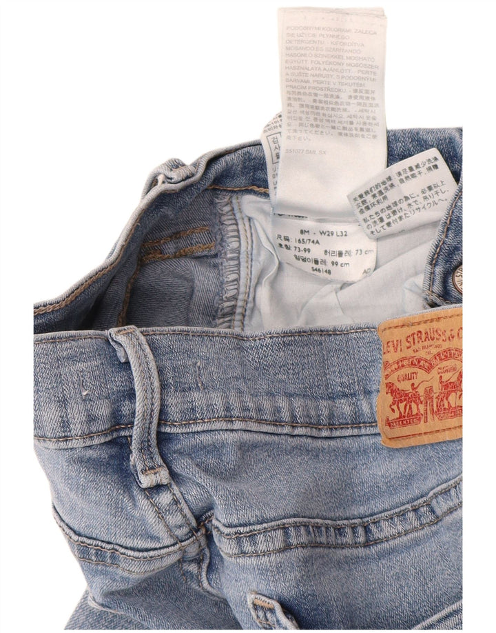 LEVI'S ženske 505 ravne traperice US 8 srednje W29 L32 plavi pamuk