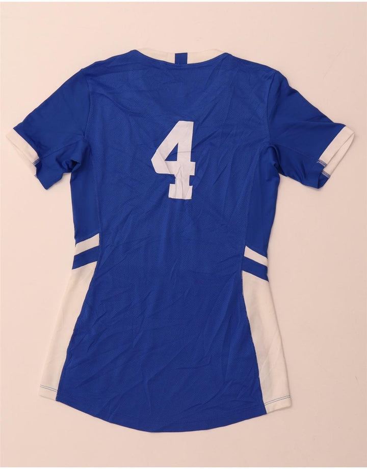 NIKE Ženska grafička majica kratkih rukava UK 10 Small Blue Colourblock Poliester