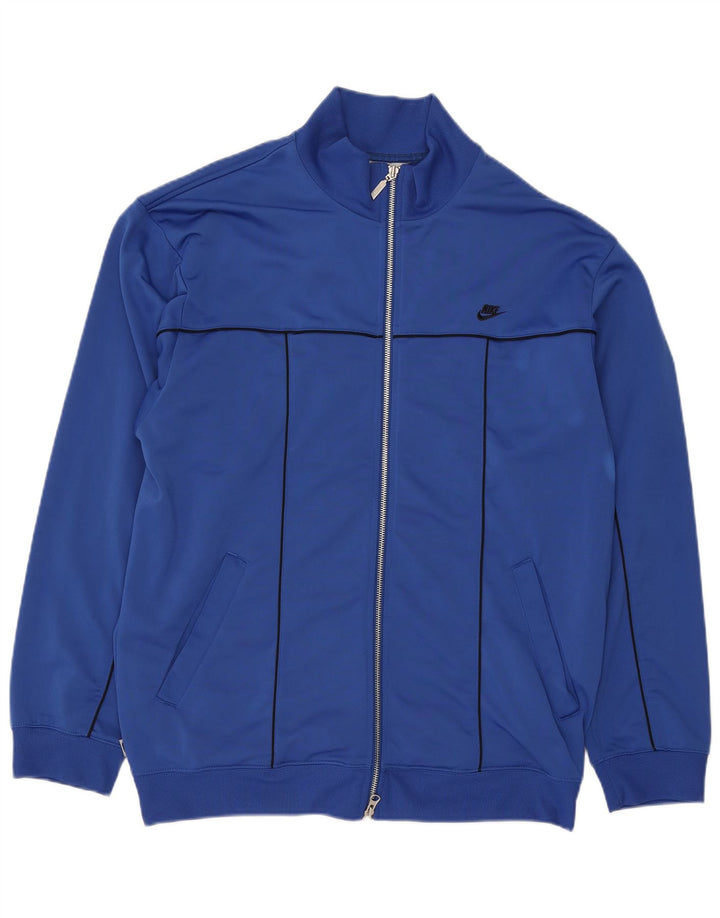 NIKE Mens Tracksuit Top Jacket Large Blue Polyester