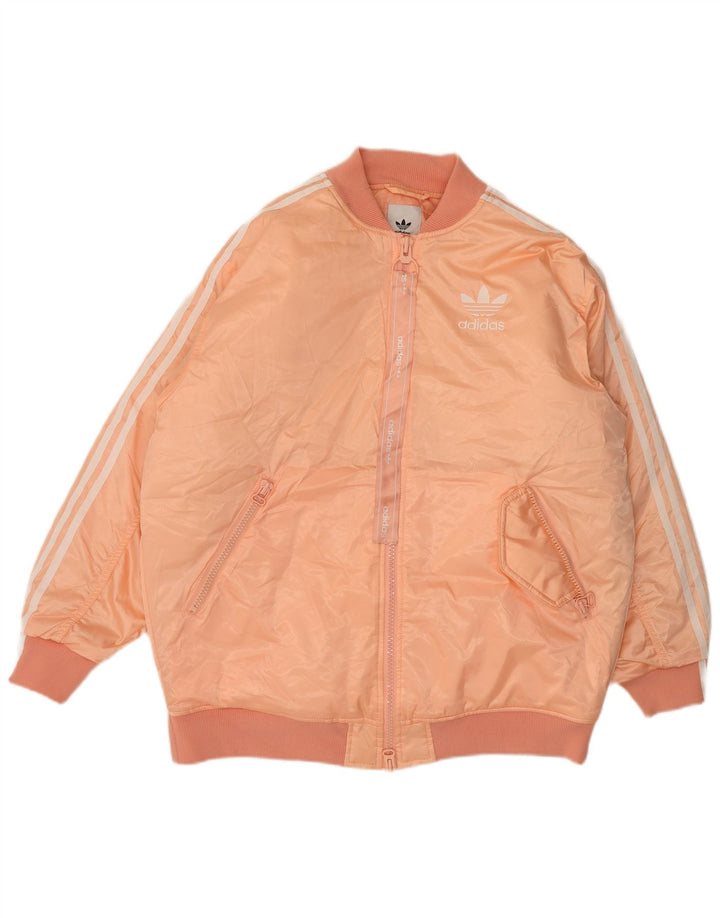 ADIDAS Womens Oversized Graphic Padded Jacket UK 10 Small Pink Polyester