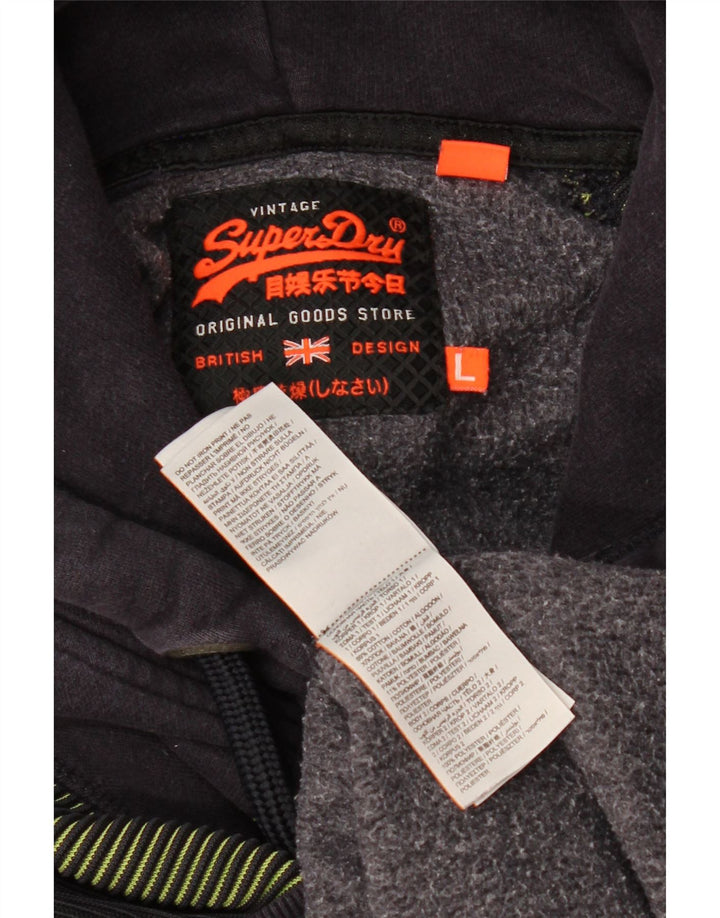 Superdry muška majica s kapuljačom s kapuljačom, veliki tamnoplavi pamuk