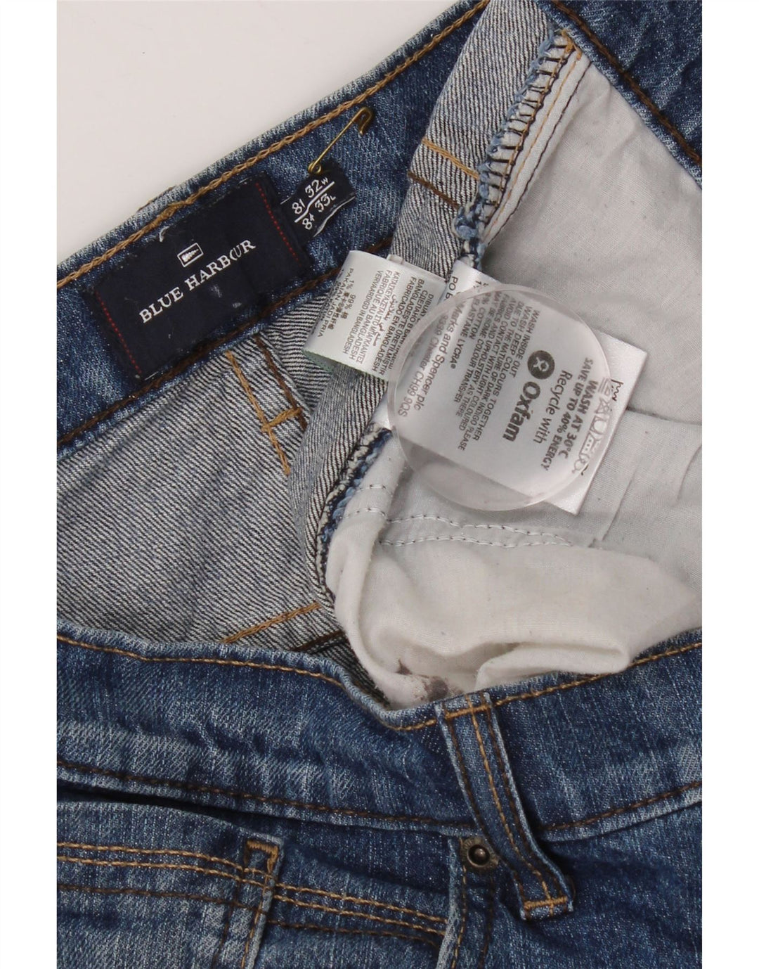 Marks & Spencer muške ravne traperice Blue Harbor W32 L33 plavi pamuk