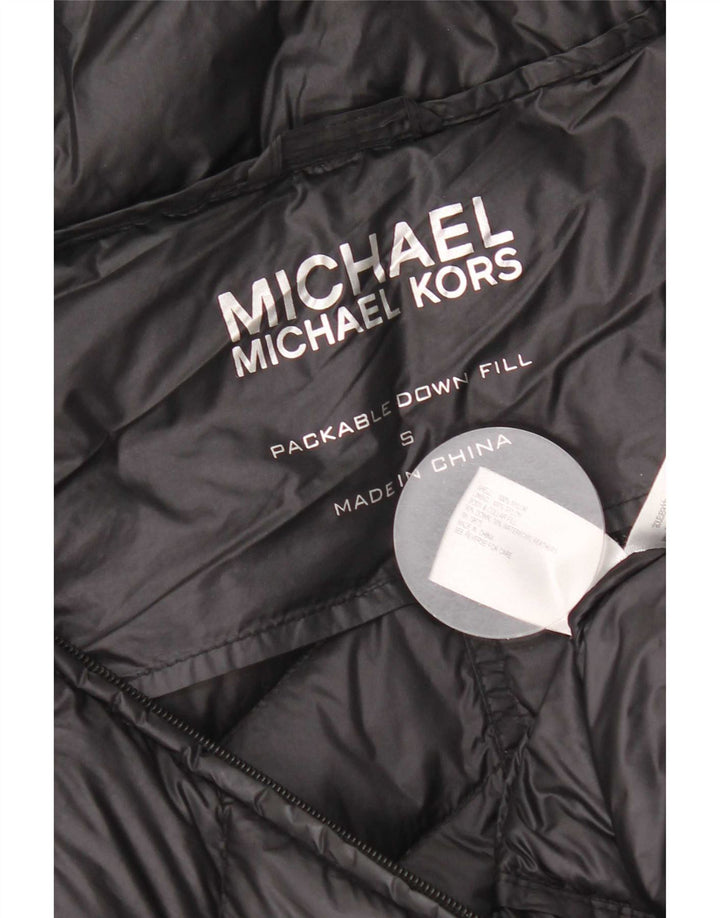 Michael Kors Ženska podstavljena jakna UK 10 Mala crna najlonska