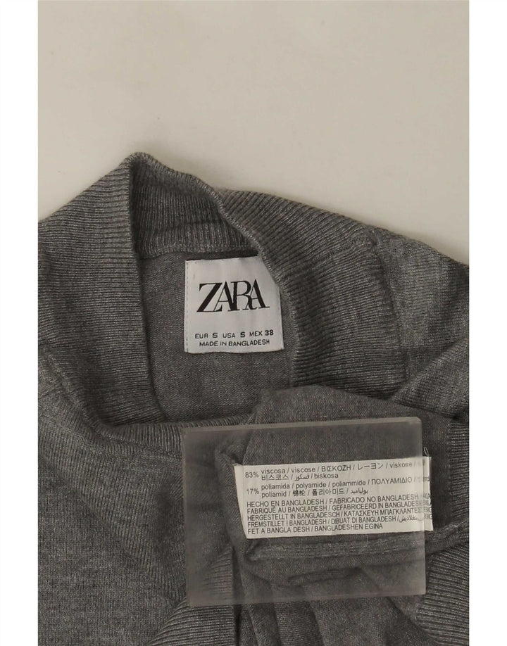 Zara muški pulover s kornjačičastim ovratnikom mali sivi od viskoze