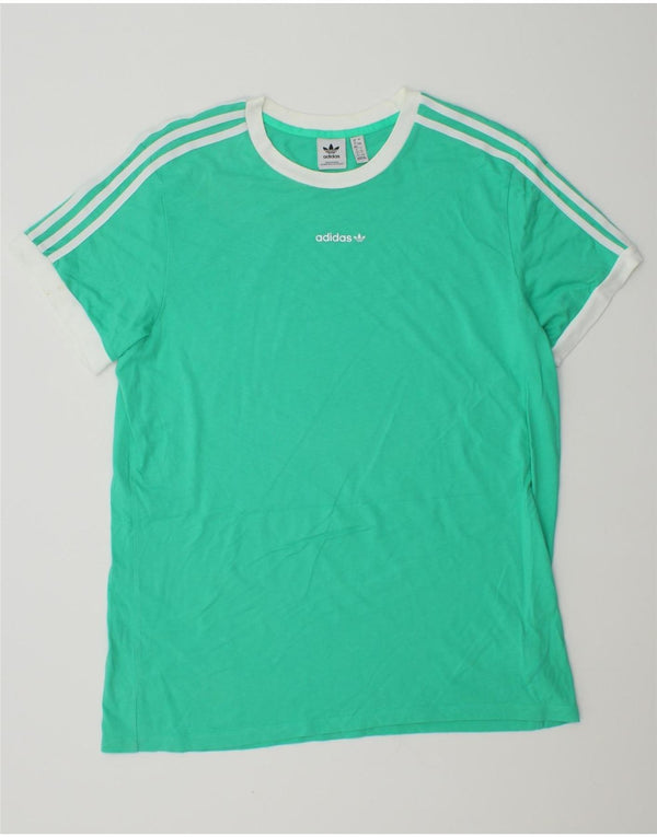 Adidas ženska majica kratkih rukava UK 16 Large Tirkizni pamuk