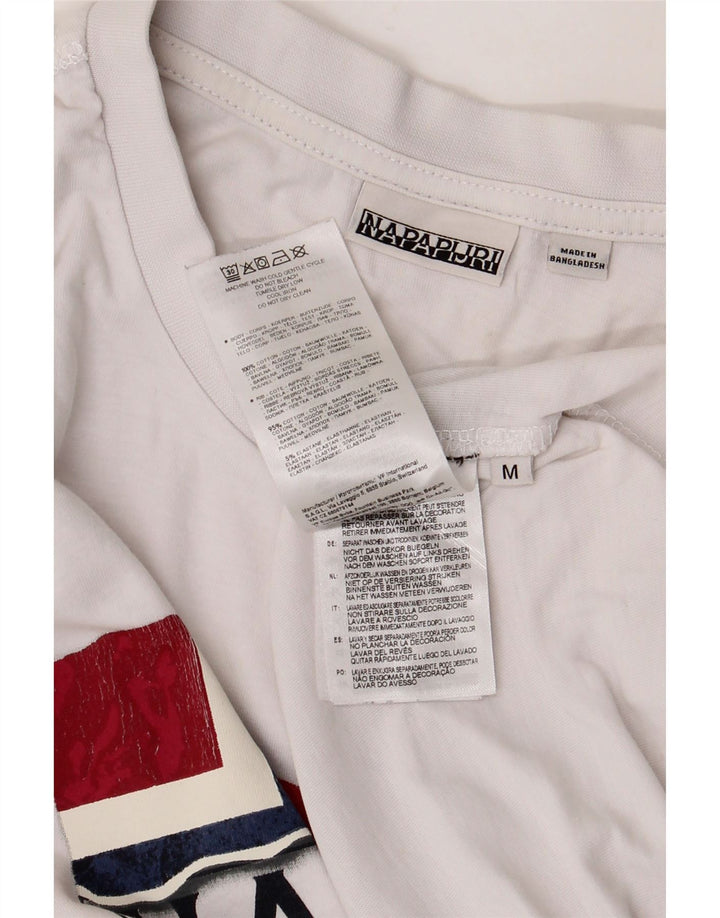 NAPAPIJRI Muška majica dugih rukava s grafikama, srednji bijeli pamuk