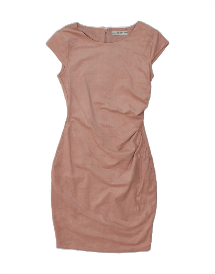 GUESS Womens Bodycon Dress UK 4 XS Beige Polyester Vintage Guess and Second-Hand Guess from Messina Hembry 