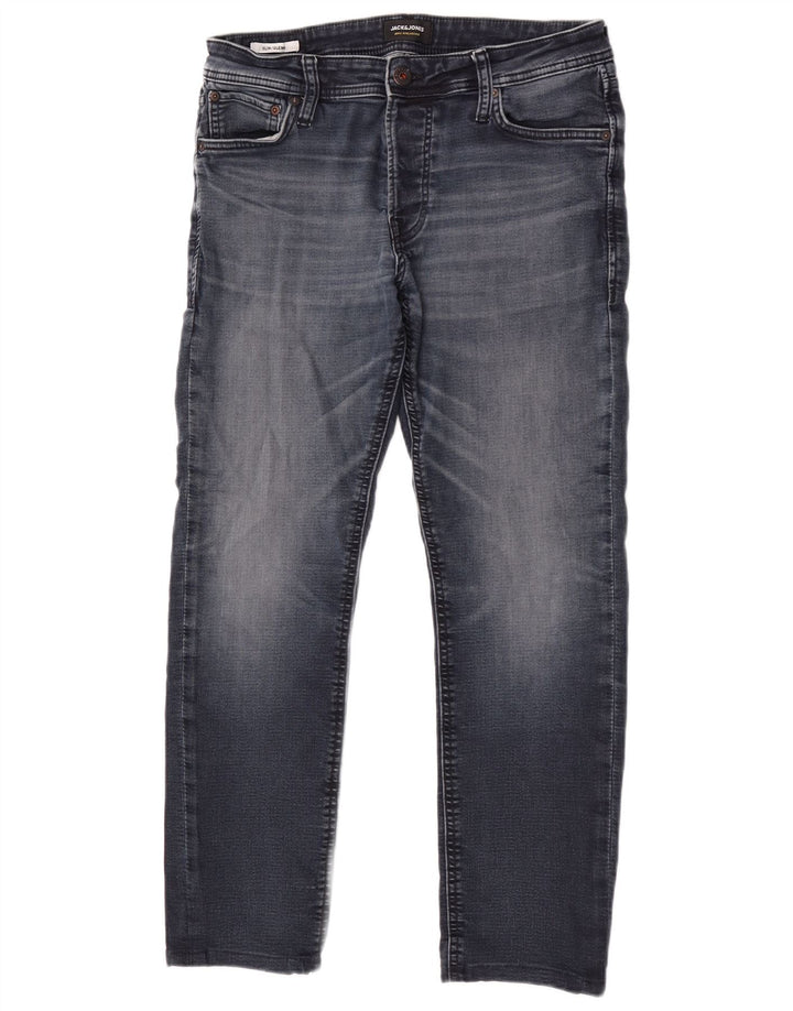 Jack & Jones muške uske traperice GLENN W33 L30 plavi pamuk